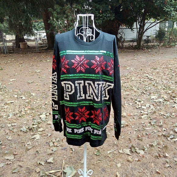 PINK Victoria's Secret Tops - VICTORIA'S SECRET PINK Bling Christmas  Top XS